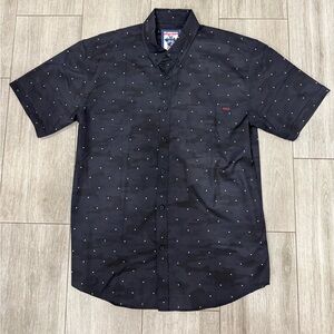 RSVLTS The Rough Rider Bandana KUNUFLEX Short Sleeve Navy Black Shirt Sz L Large